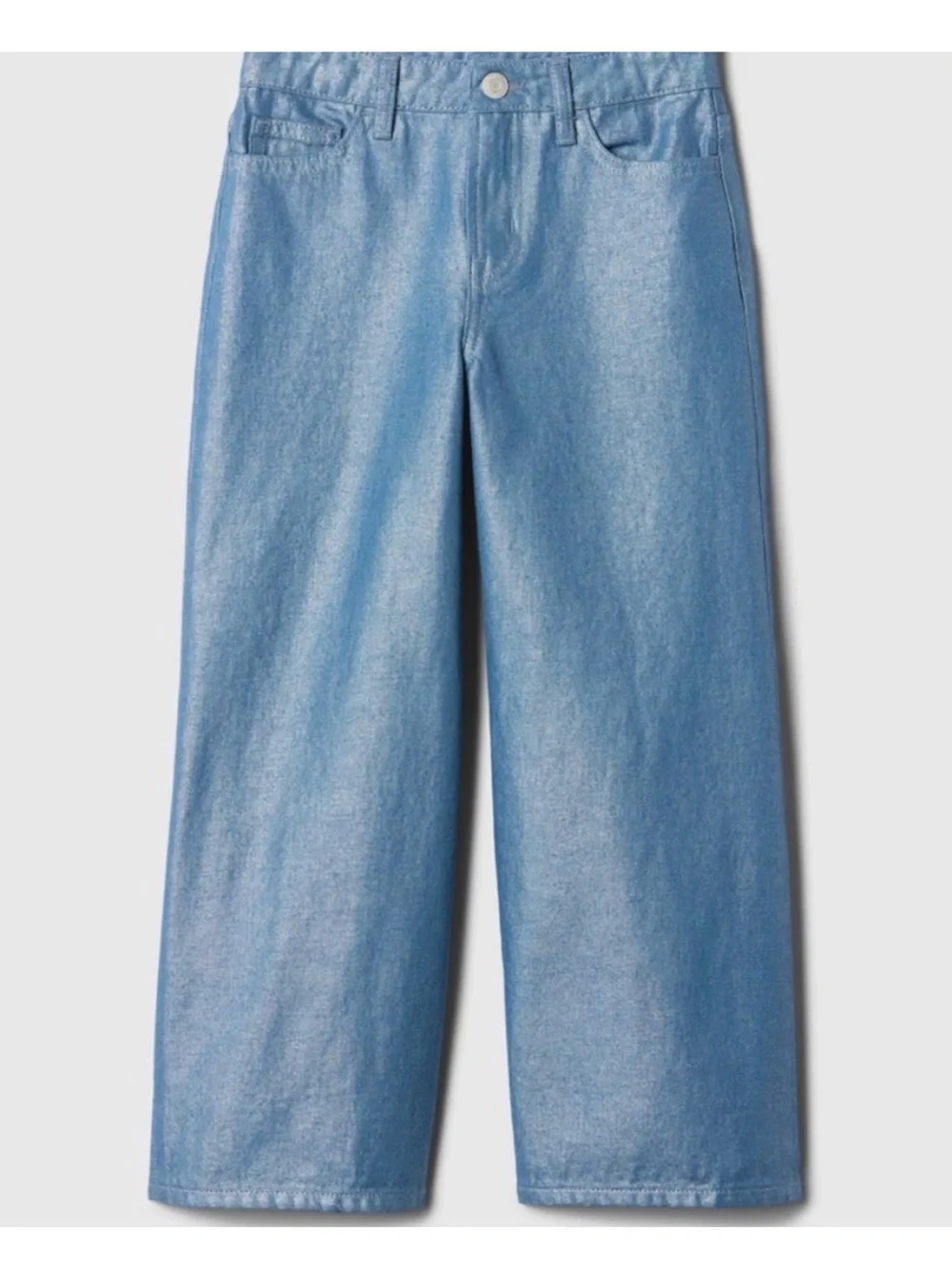 GAP Kids Shimmer Denim Wide-Leg Pants in Medium Blue Size: 4T/ Festive, Casual